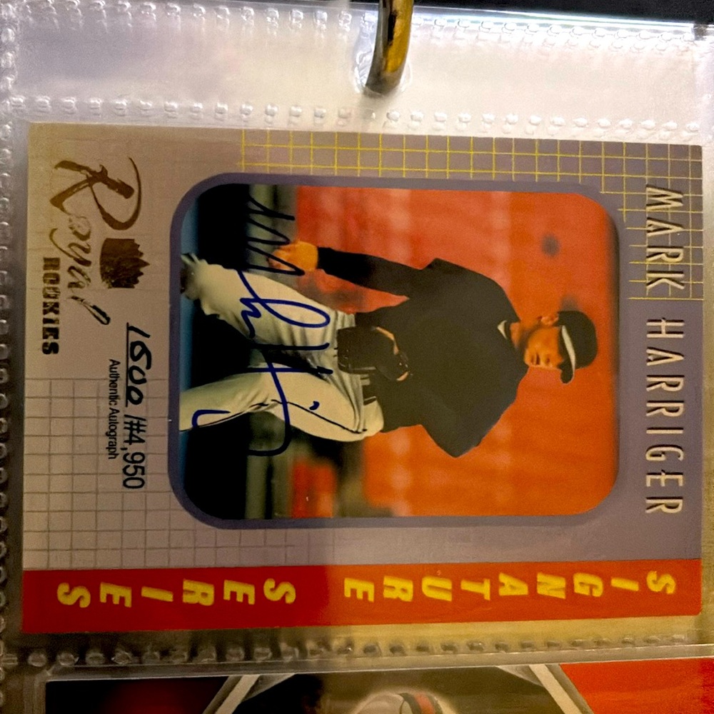 Number autographed rookie mark harringer card
